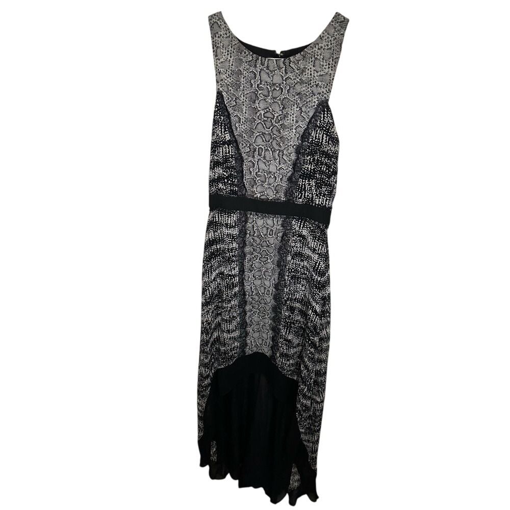 Elegant Black and Gray Sleeveless Dress‎